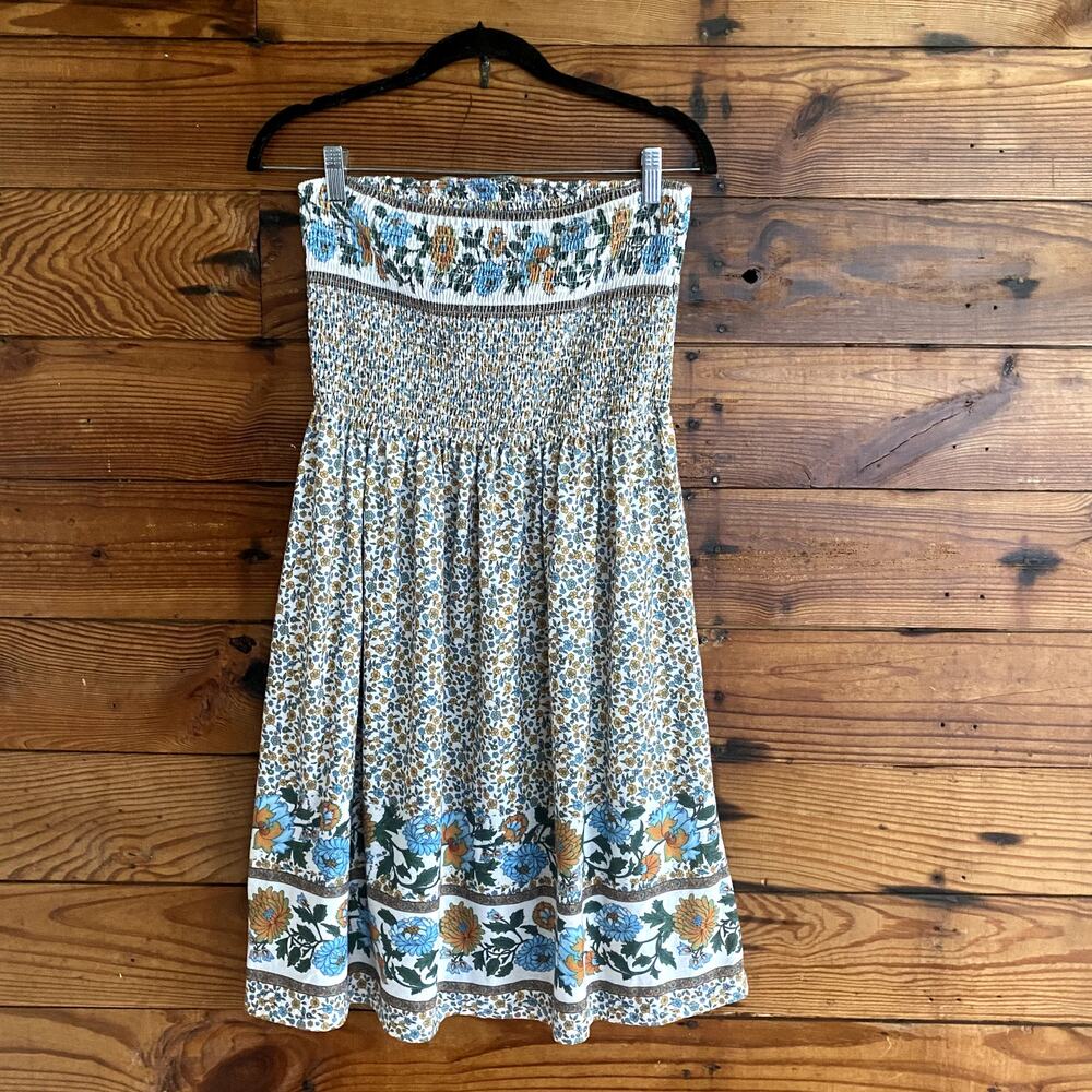 Floral Strapless dress size Large